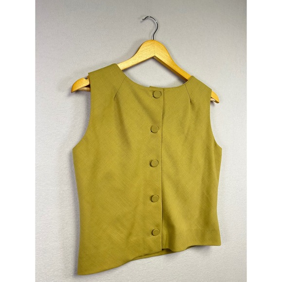 Vintage BEST & CO Fifth Avenue New York Womens  Top Size 14 Olive Bow Detail - Picture 11 of 11